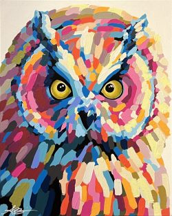 "Iris" owl; 16"x20"; SOLD
