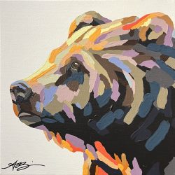 "Lola" bear; 12"x12"; COMING SOON