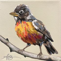 “Chris” robin; 6”x6”; SOLD