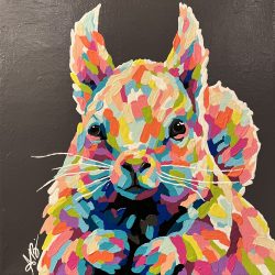 “Pippa” squirrel; 10”x10”; $250
