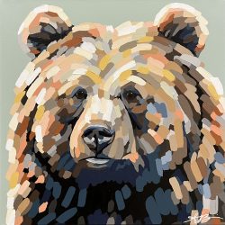 “Tucker” bear; 20”x20”; $540