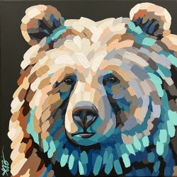 “Edith” bear; 12”x12”; $350