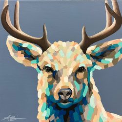 “Robson” deer; 12”x12”; $350