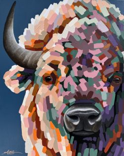 “Boone” bison; 24”x30”; SOLD