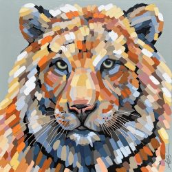 “Silas” tiger; 24”x24”; SOLD